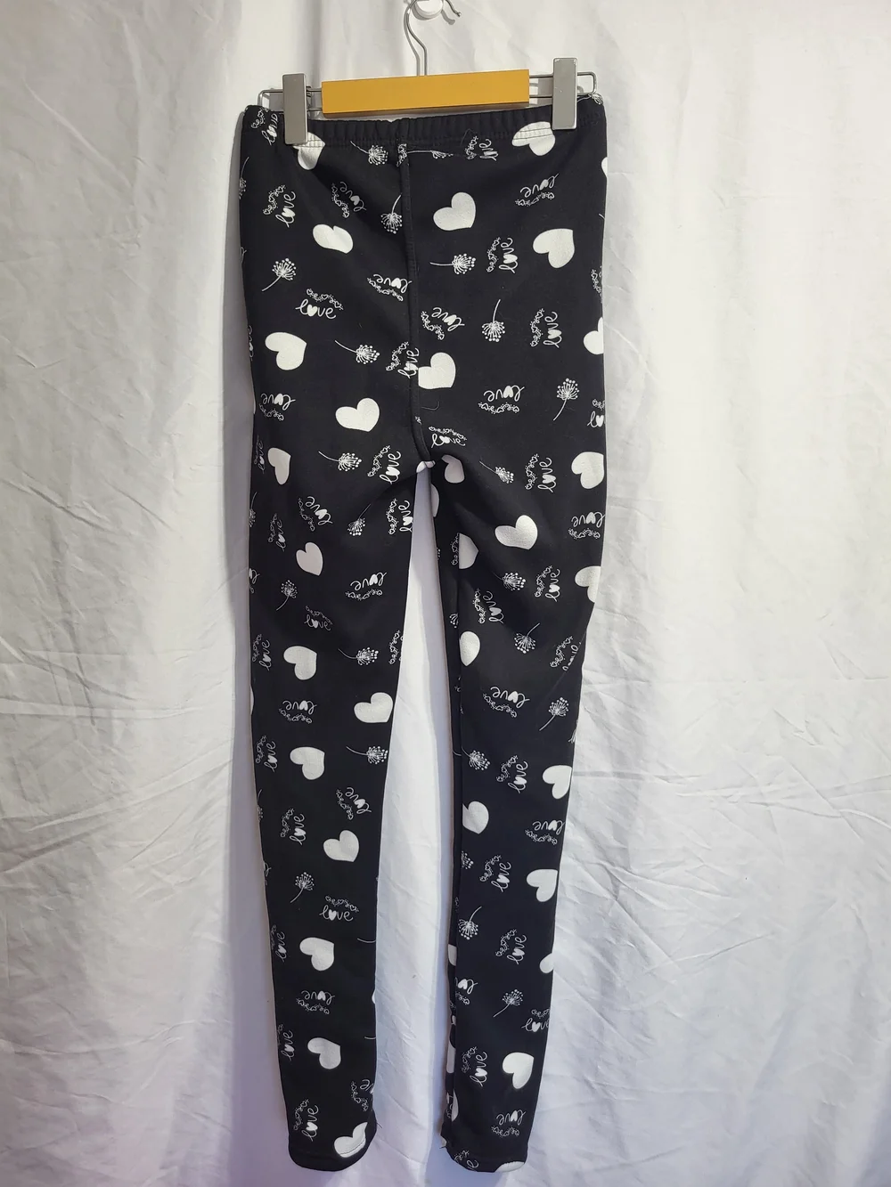Women’s Black Heart Print Leggings - Picture 2 of 5